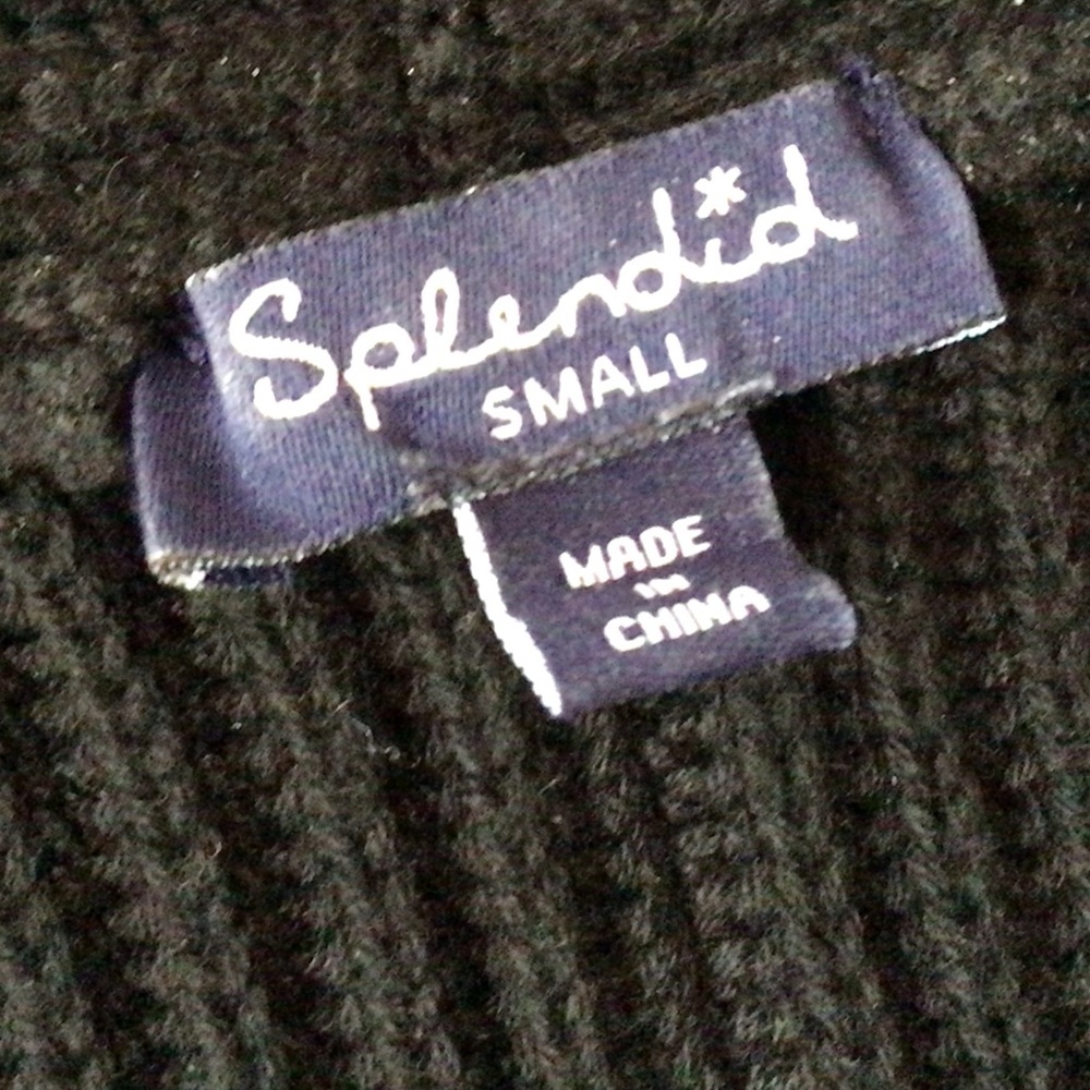 Splendid Cotton blend sleeveless cardigan, Black, Small - Picture 10 of 11